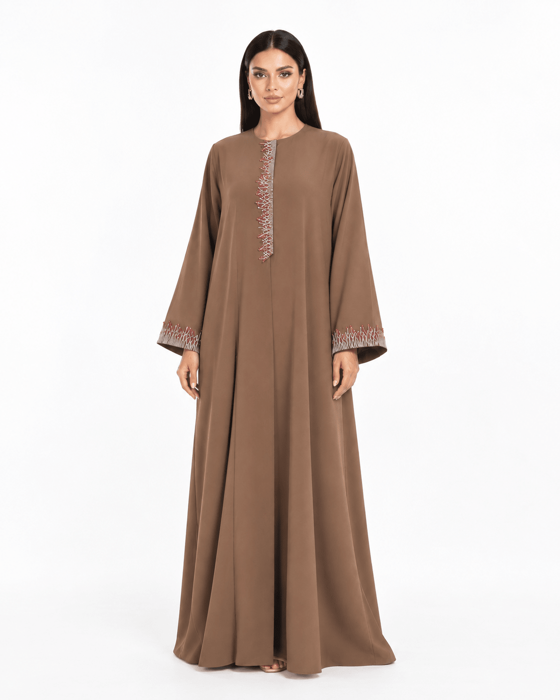 R 383 Brown Elegant Office Wear Abaya Abaya for Women UAE – Abaya – Rutba Fashion Abaya