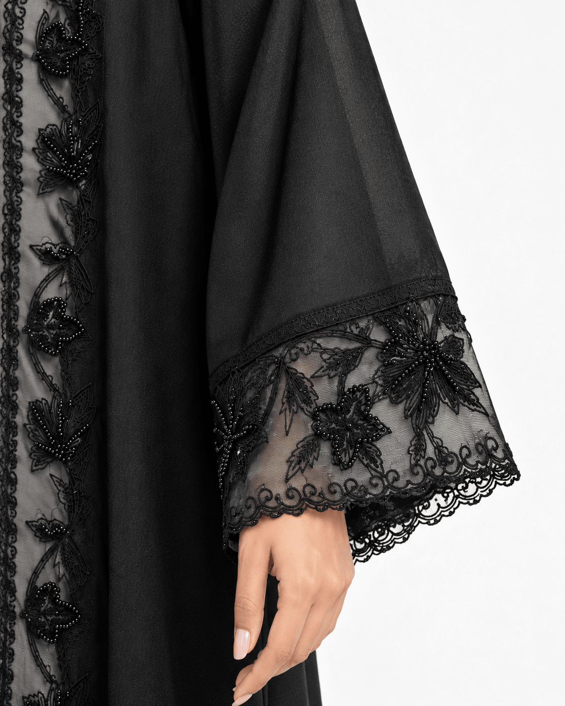 R 384 Black Elegant Occasion Abaya Abaya for Women UAE – Abaya – Rutba Fashion Abaya