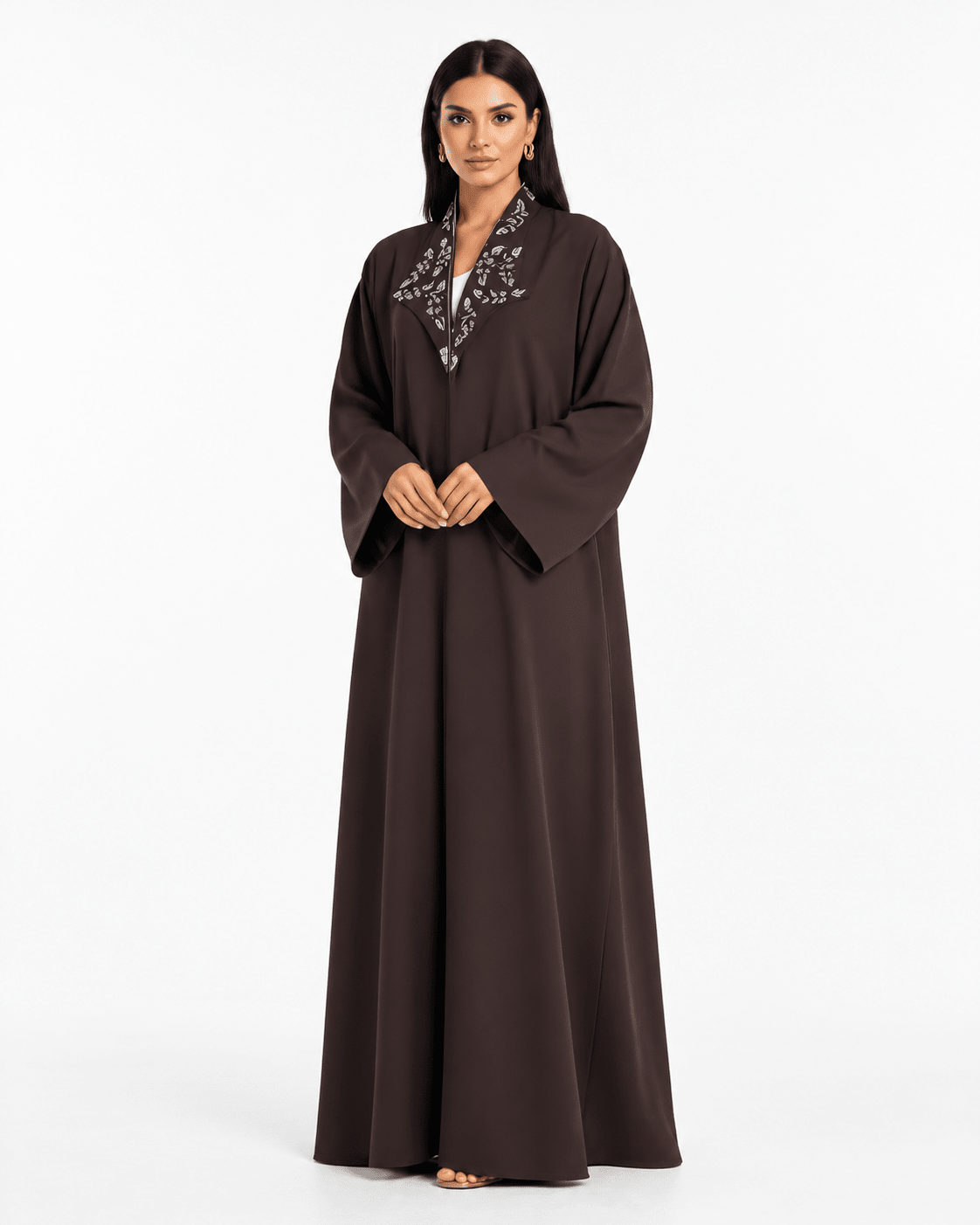 R 386 Brown Coat Style Abaya Abaya for Women UAE – Abaya – Rutba Fashion Abaya