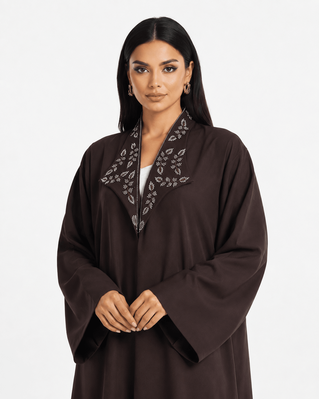 R 386 Brown Coat Style Abaya Abaya for Women UAE – Abaya – Rutba Fashion Abaya