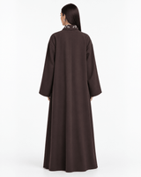 R 386 Brown Coat Style Abaya Abaya for Women UAE – Abaya – Rutba Fashion Abaya