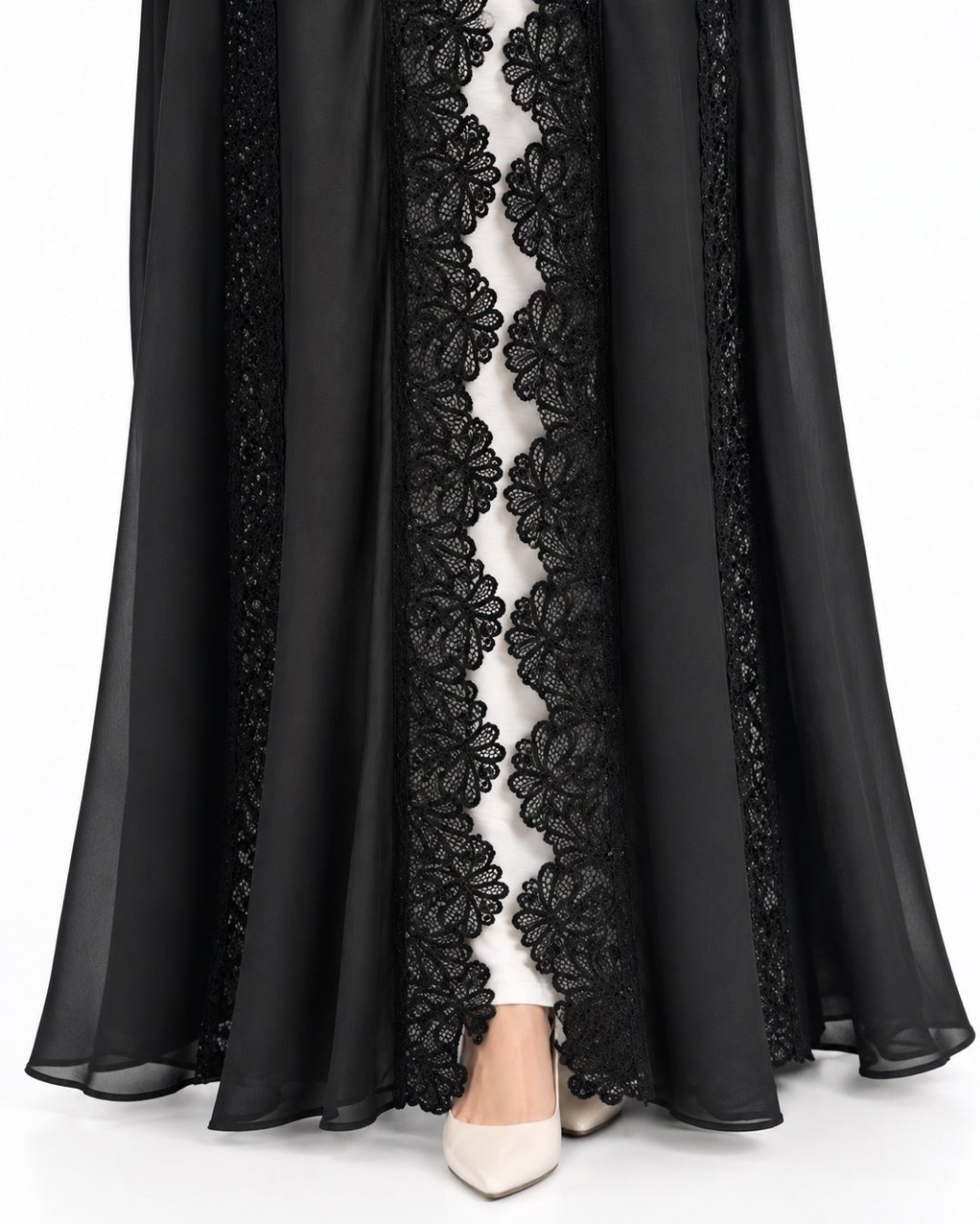 R 390 Black Elegant Evening Abaya Abaya for Women UAE – Abaya – Rutba Fashion Abaya