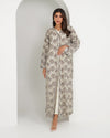 R152 Summer Beige Dantel Abaya Set Abaya for Women UAE – Abaya – Rutba Fashion Abaya