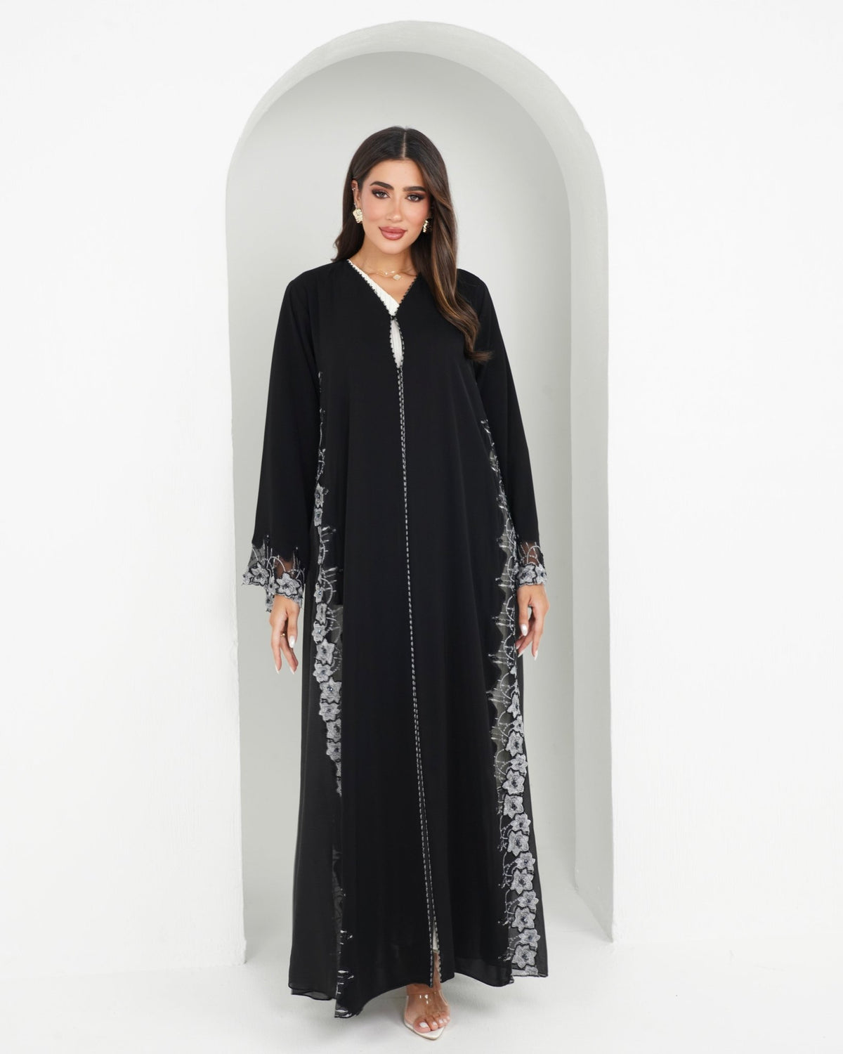 R153 Black Summer collection Abaya Set Abaya for Women UAE – Abaya – Rutba Fashion Abaya