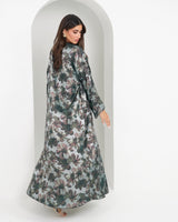 R159 Travel Wear C green printed Abaya Set Abaya for Women UAE – Abaya – Rutba Fashion Abaya