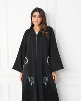 R187 Black Summer collection Abaya Set Abaya for Women UAE – Abaya – Rutba Fashion Abaya