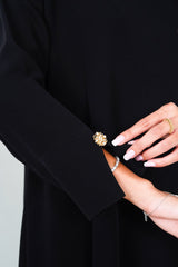 R205 Black Classic Abaya Set Abaya for Women UAE – Abaya – Rutba Fashion Abaya