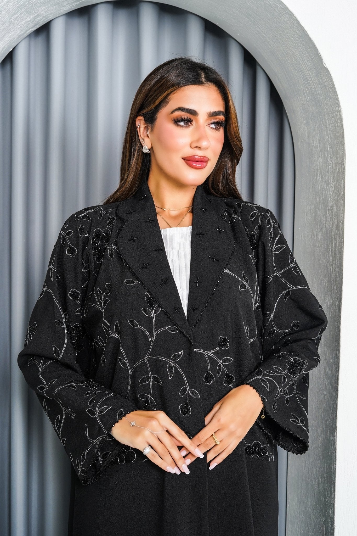 R216 Black elegant Abaya Set Abaya for Women UAE – Abaya – Rutba Fashion Abaya