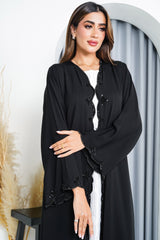 R223 Black Classic Designer Abaya Set Abaya for Women UAE – Abaya – Rutba Fashion Abaya