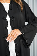 R223 Black Classic Designer Abaya Set Abaya for Women UAE – Abaya – Rutba Fashion Abaya
