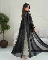 R237 Luxurious Chiffon Eid Collection Black Abaya Abaya for Women UAE – Abaya – Rutba Fashion Abaya