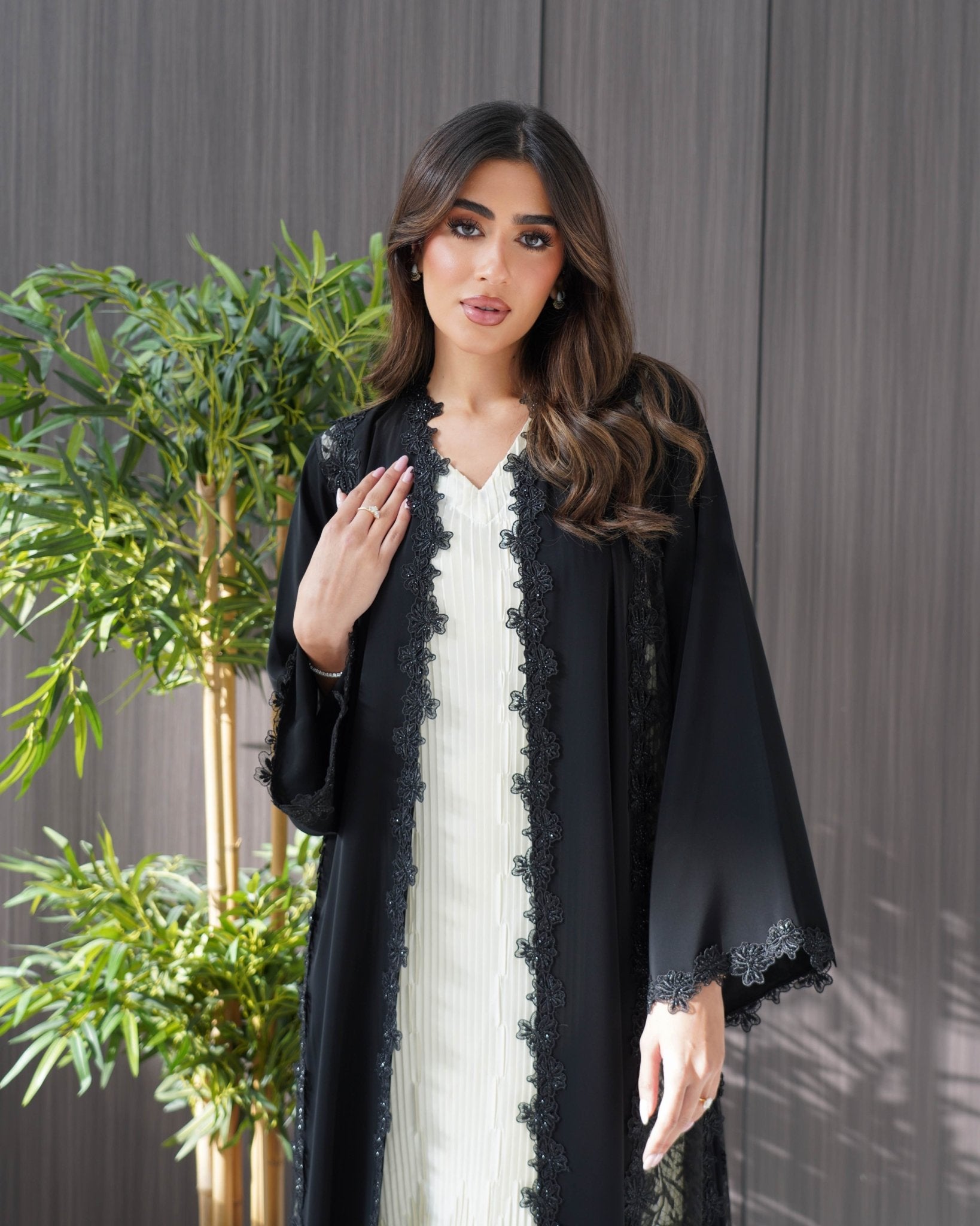 R243 Cutting Model Black Abaya for Eid Collection Abaya for Women UAE – Abaya – Rutba Fashion Abaya