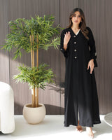 R246 Rose Buttons Design Elegant Abaya Abaya for Women UAE – Abaya – Rutba Fashion Abaya