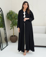 R252 Black Cutting Model Abaya for Women UAE – Abaya – Rutba Fashion Abaya