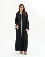 R255 Lazar cut Flower Dantel Black Abaya Abaya for Women UAE – Abaya – Rutba Fashion Abaya