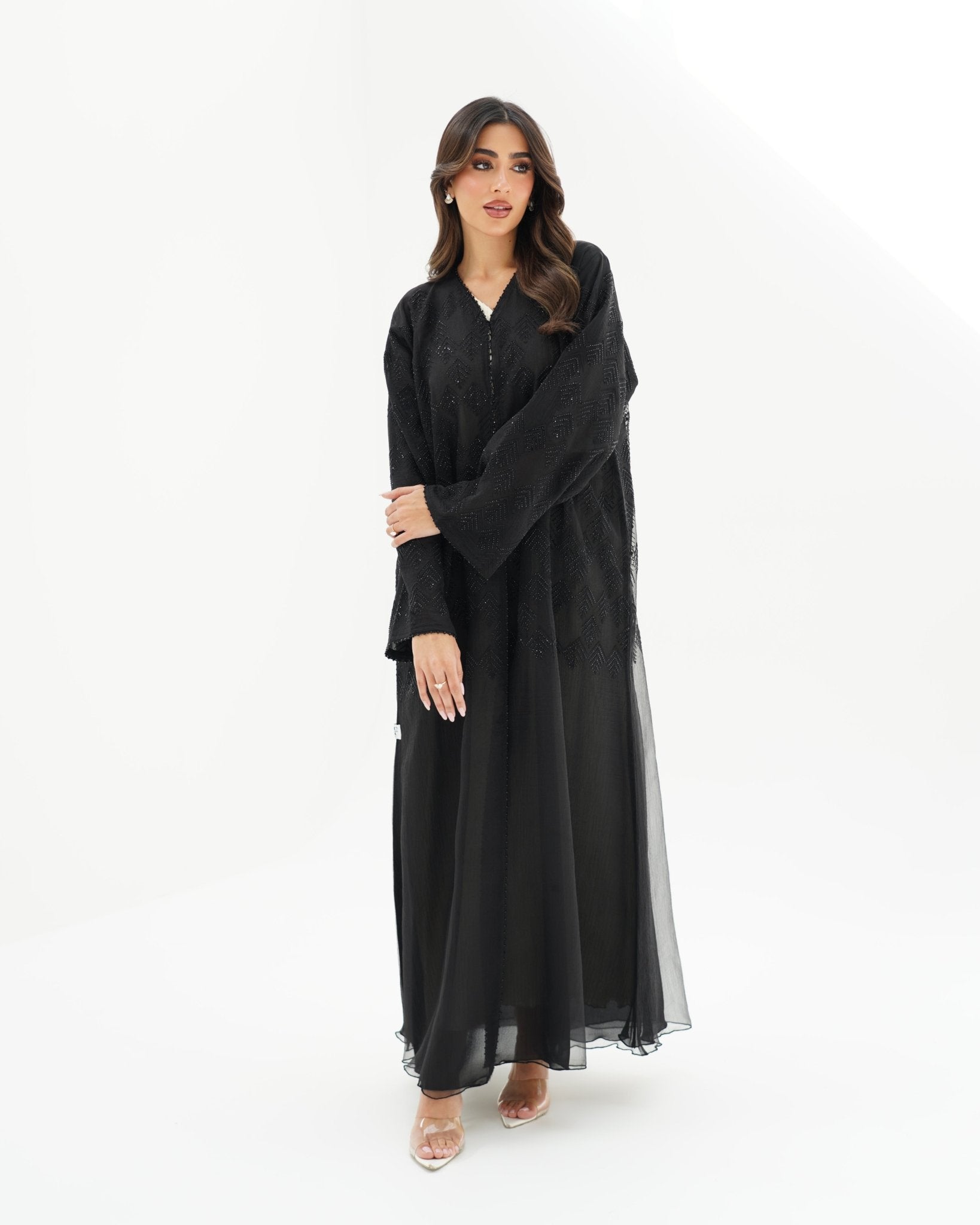 R256 Black Abaya set For Eid Collection Abaya for Women UAE – Abaya – Rutba Fashion Abaya