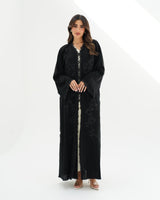 R257 Black Lazar Dantel Abaya for Eid Collcetion Abaya for Women UAE – Abaya – Rutba Fashion Abaya