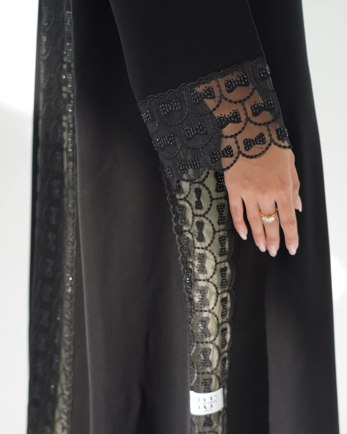 R260 Black Elegant Dantel Abaya For Eid Abaya for Women UAE – Abaya – Rutba Fashion Abaya