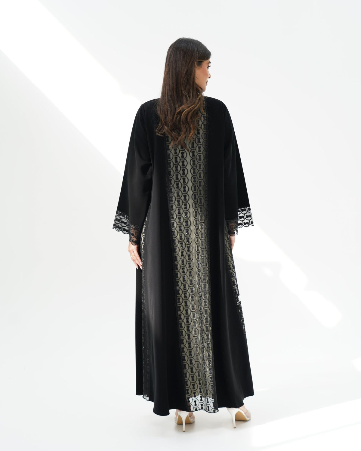 R260 Black Elegant Dantel Abaya For Eid Abaya for Women UAE – Abaya – Rutba Fashion Abaya