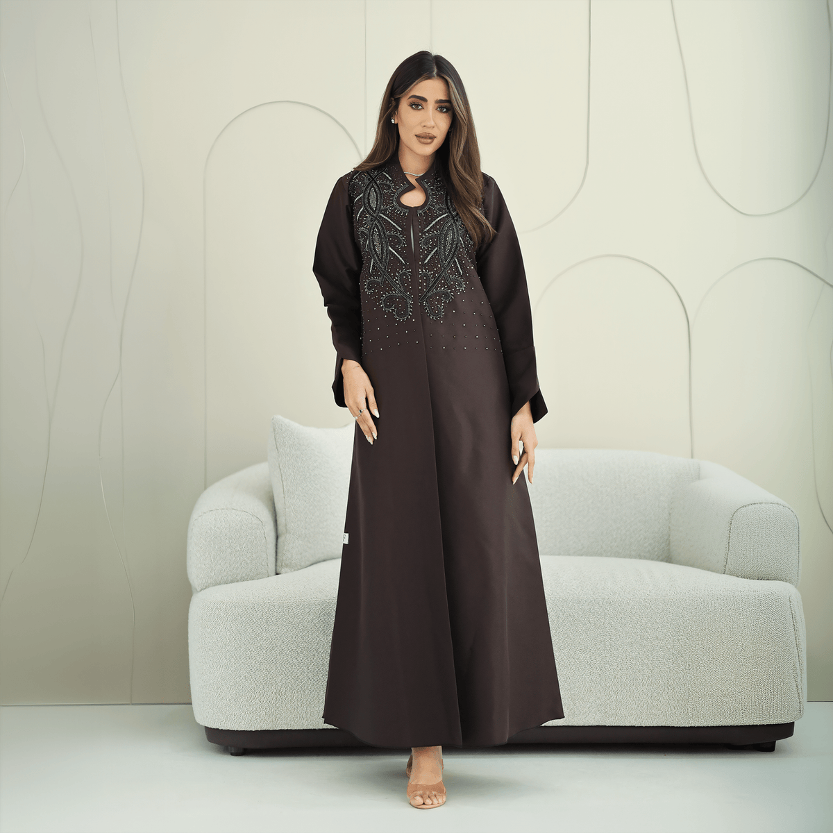 R263 Queen Model Bridal Abaya Abaya for Women UAE – Abaya – Rutba Fashion Abaya