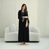 R265 Korean Barbie Abaya | Elegant Tarsiz & Bead Work Abaya Abaya for Women UAE – Abaya – Rutba Fashion Abaya