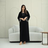 R265 Korean Barbie Abaya | Elegant Tarsiz & Bead Work Abaya Abaya for Women UAE – Abaya – Rutba Fashion Abaya