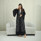 R266 3D Rose Flower Abaya Abaya for Women UAE – Abaya – Rutba Fashion Abaya