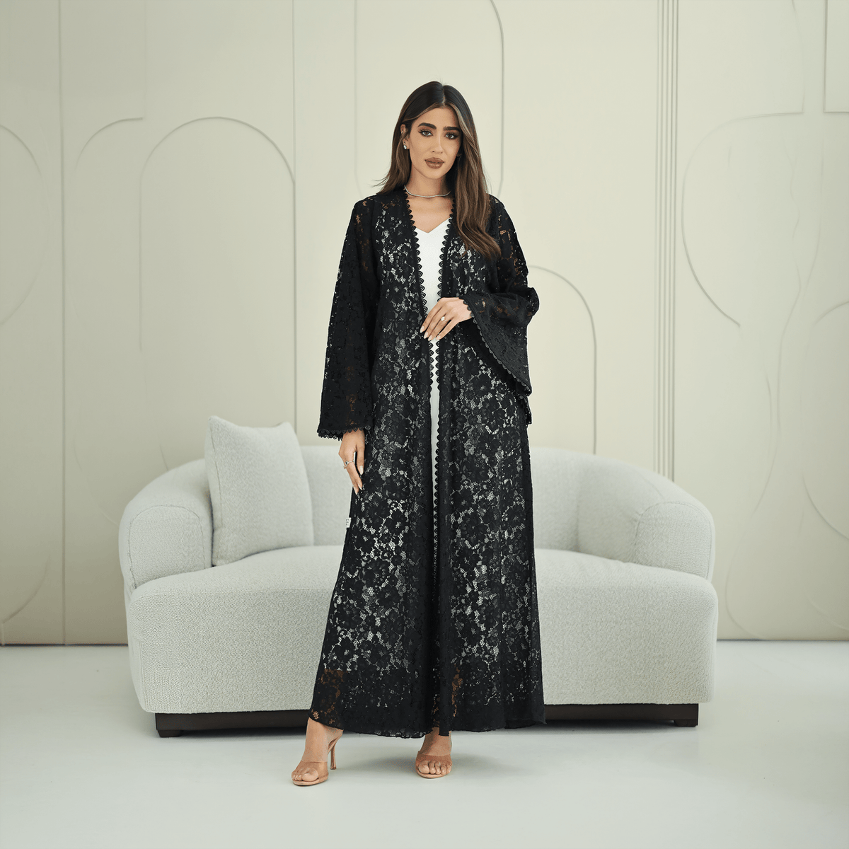 R266 3D Rose Flower Abaya Abaya for Women UAE – Abaya – Rutba Fashion Abaya