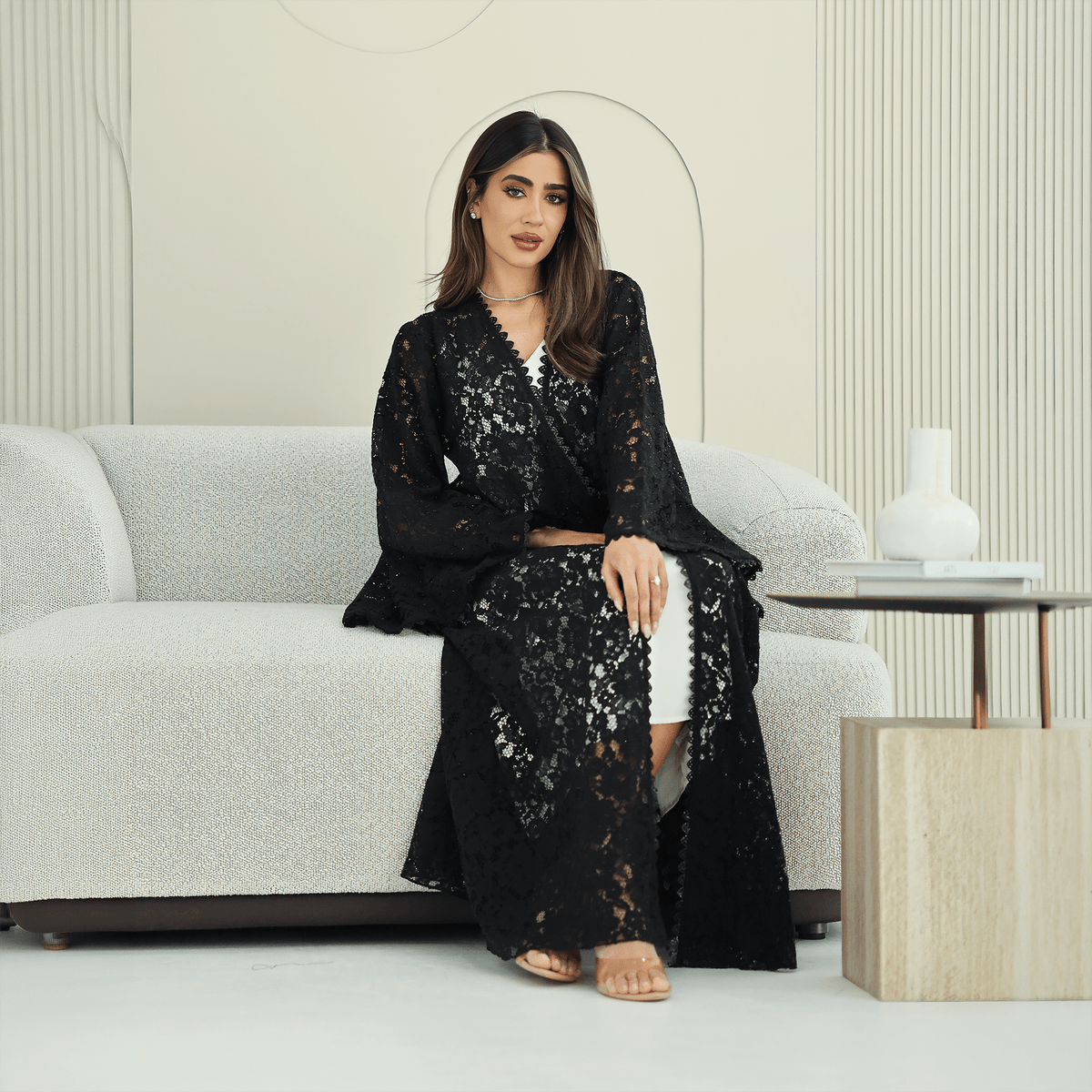 R266 3D Rose Flower Abaya Abaya for Women UAE – Abaya – Rutba Fashion Abaya
