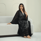 R266 3D Rose Flower Abaya Abaya for Women UAE – Abaya – Rutba Fashion Abaya