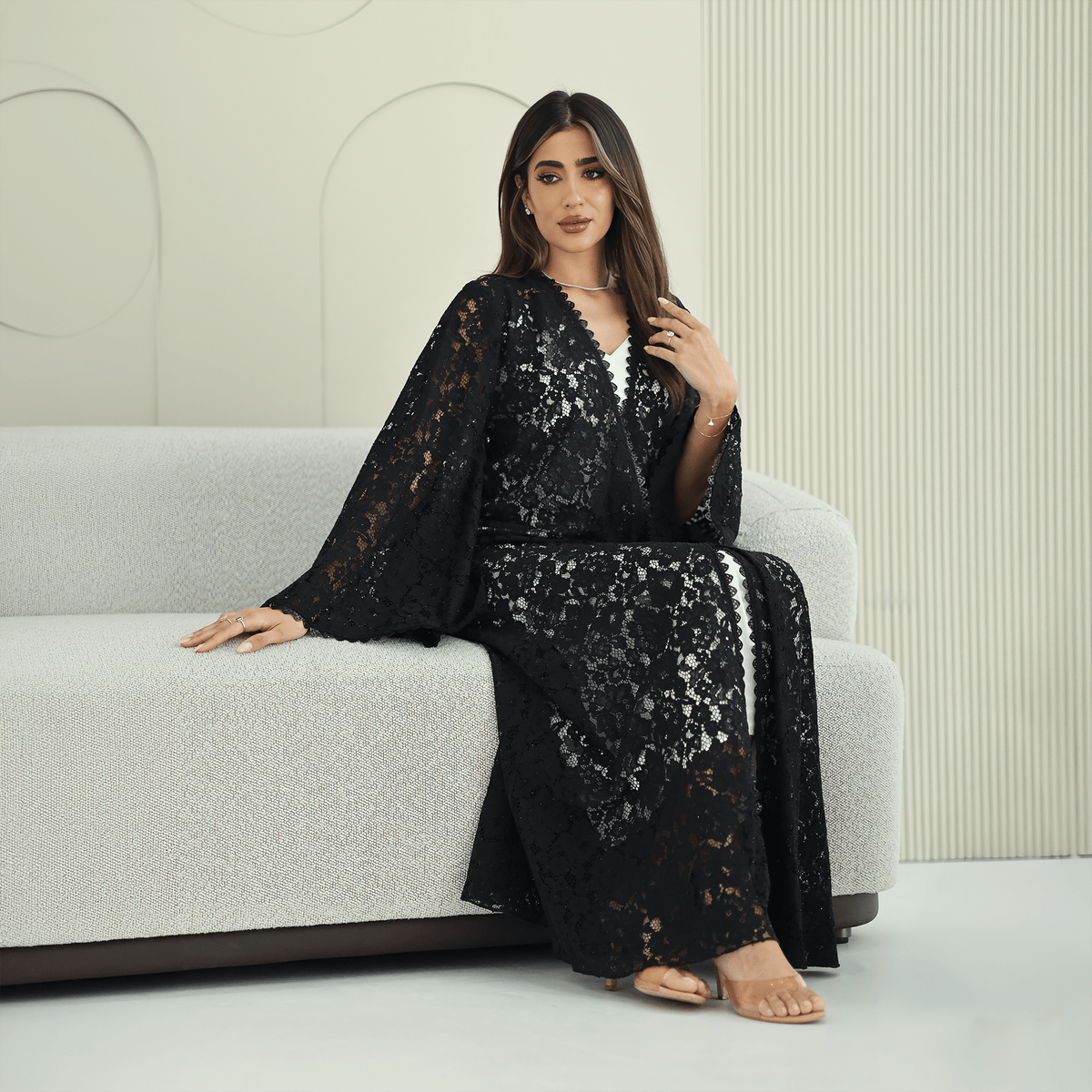 R266 3D Rose Flower Abaya Abaya for Women UAE – Abaya – Rutba Fashion Abaya