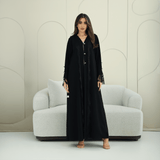 R267 3D Button & French Lace Elegant Abaya Abaya for Women UAE – Abaya – Rutba Fashion Abaya