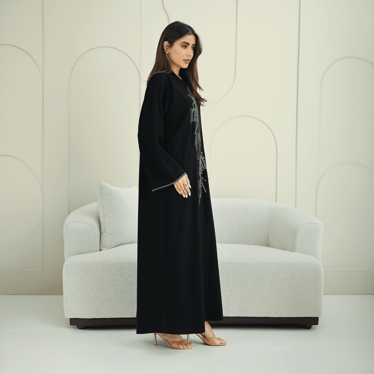 R268 Zari Embroidery Handmade Abaya Abaya for Women UAE – Abaya – Rutba Fashion Abaya