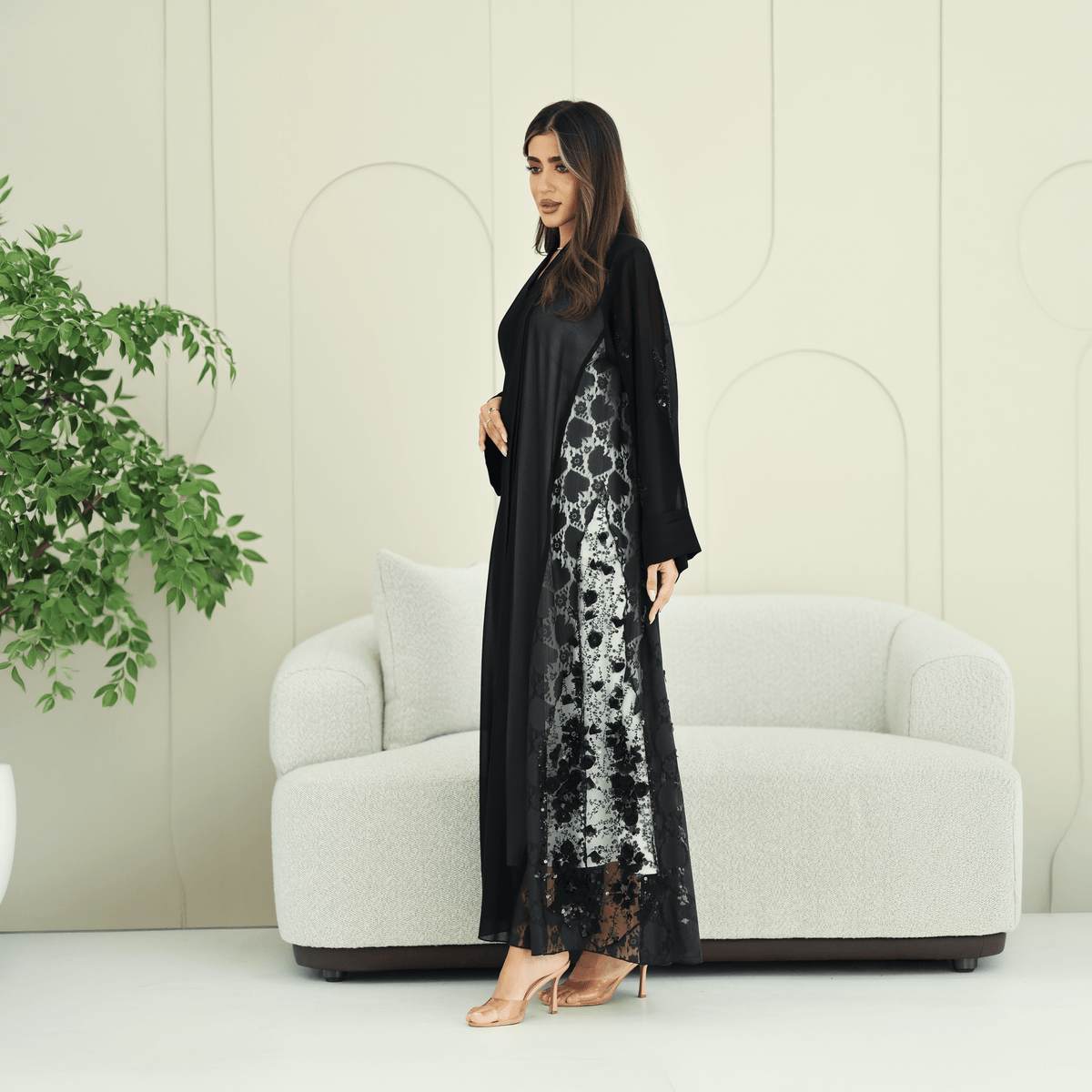 R270 5D Flower & Bead Work Elegant Abaya Abaya for Women UAE – Abaya – Rutba Fashion Abaya