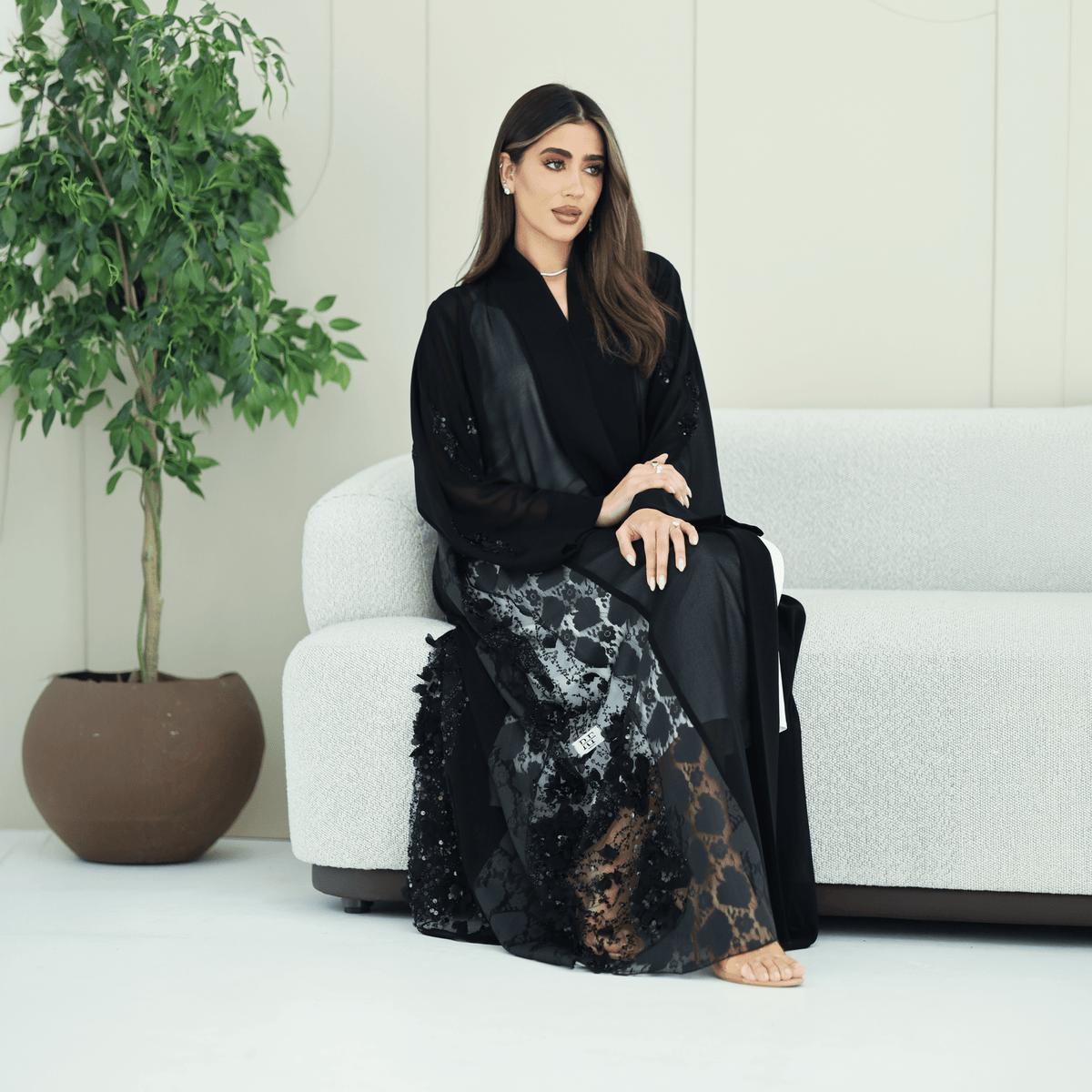 R270 5D Flower & Bead Work Elegant Abaya Abaya for Women UAE – Abaya – Rutba Fashion Abaya