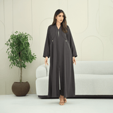 R272 Pocket Style with 5D Stone Button Detail Abaya for Women UAE – Abaya – Rutba Fashion Abaya