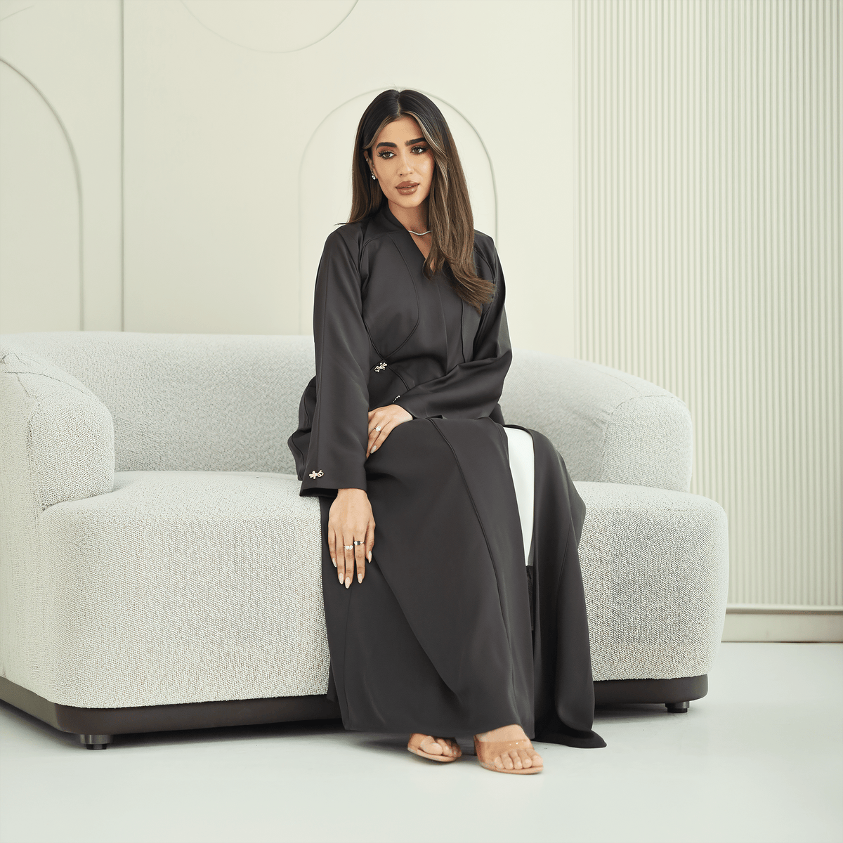 R272 Pocket Style with 5D Stone Button Detail Abaya for Women UAE – Abaya – Rutba Fashion Abaya