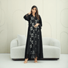 R273 Dantail Chiffon Abaya – Bead Work & Embroidered Design Abaya for Women UAE – Abaya – Rutba Fashion Abaya