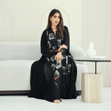 R273 Dantail Chiffon Abaya – Bead Work & Embroidered Design Abaya for Women UAE – Abaya – Rutba Fashion Abaya