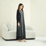 R274 | Luxury Dantail Abaya – Stone & Lace Embellished Abaya for Women UAE – Abaya – Rutba Fashion Abaya