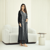 R274 | Luxury Dantail Abaya – Stone & Lace Embellished Abaya for Women UAE – Abaya – Rutba Fashion Abaya