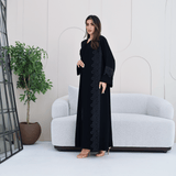 R276 | Laser Cutting Lace with Stone Work Abaya Abaya for Women UAE – Abaya – Rutba Fashion Abaya