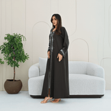 R278 Handmade Colorful Beads Work Abaya Abaya for Women UAE – Abaya – Rutba Fashion Abaya