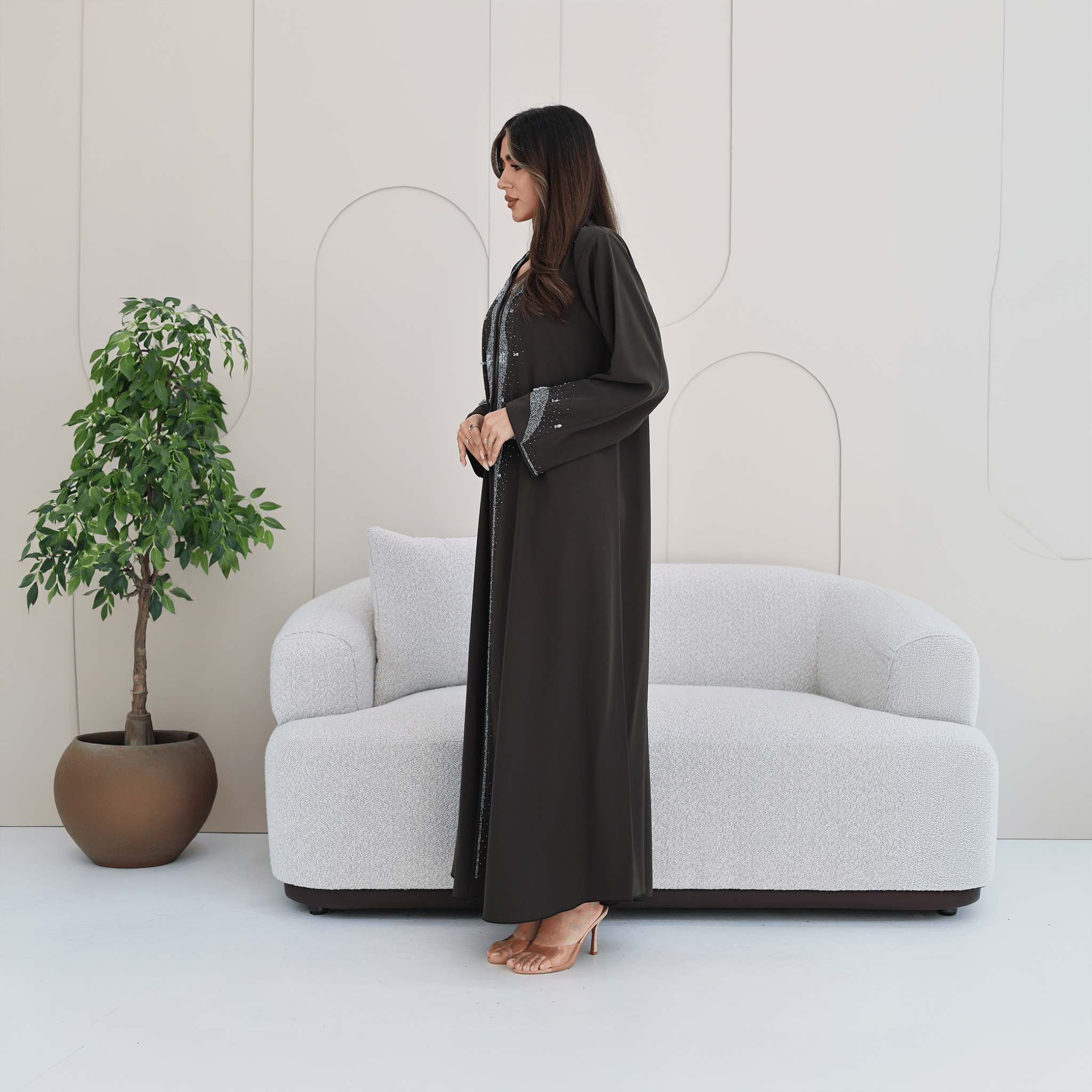 R278 Handmade Colorful Beads Work Abaya Abaya for Women UAE – Abaya – Rutba Fashion Abaya