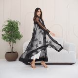 R279 | Luxury Abaya – Leaf Embroidery with Stone Work Abaya for Women UAE – Abaya – Rutba Fashion Abaya