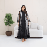 R279 | Luxury Abaya – Leaf Embroidery with Stone Work Abaya for Women UAE – Abaya – Rutba Fashion Abaya
