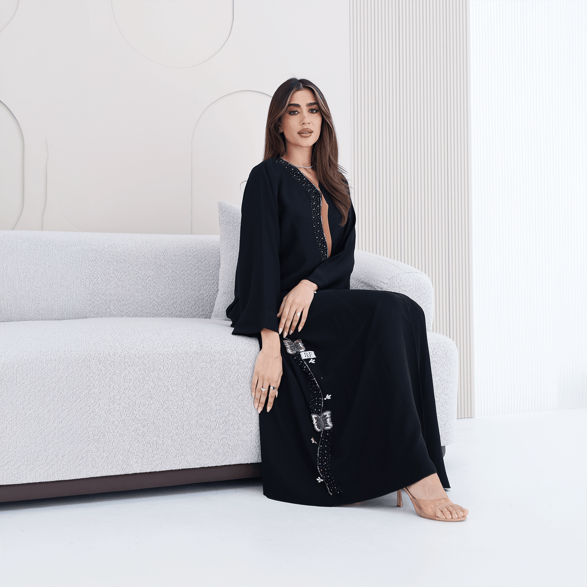 R283 | Elegant Gulf Cut Abaya Abaya for Women UAE – Abaya – Rutba Fashion Abaya