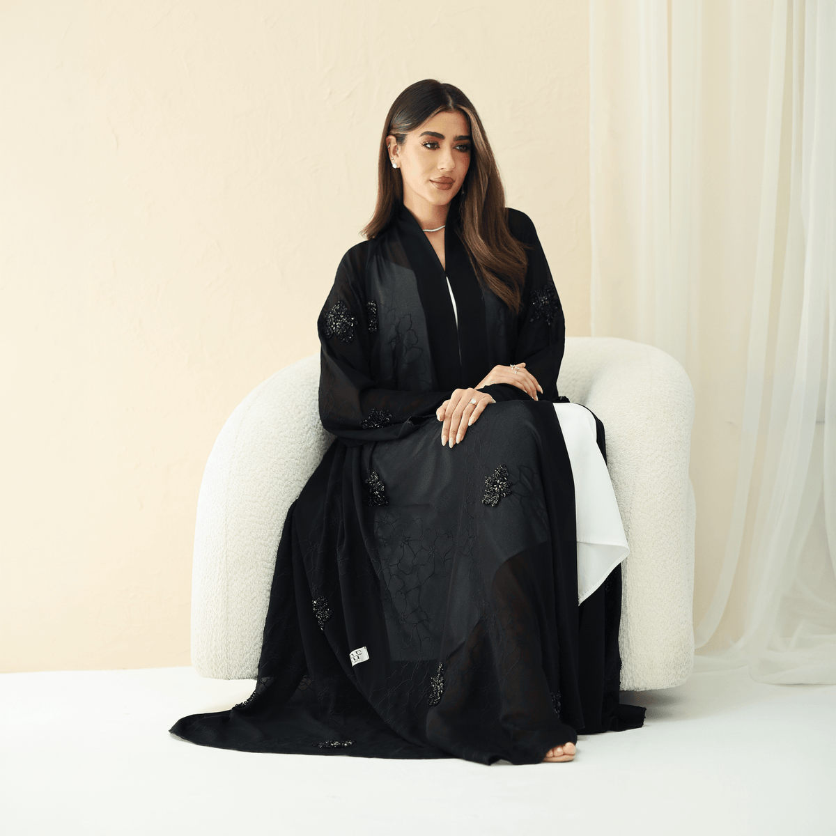R288 | Elegant Korean Babul Chiffon Abaya Abaya for Women UAE – Abaya – Rutba Fashion Abaya