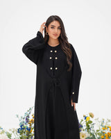 R292 Gulf Fashion Abaya Stone Button Model Abaya for Women UAE – Abaya – Rutba Fashion Abaya