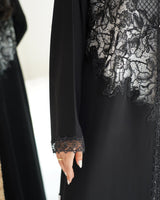 R300 Galaxy Dantel Black Abaya with stone Lace Abaya for Women UAE – Abaya – Rutba Fashion Abaya